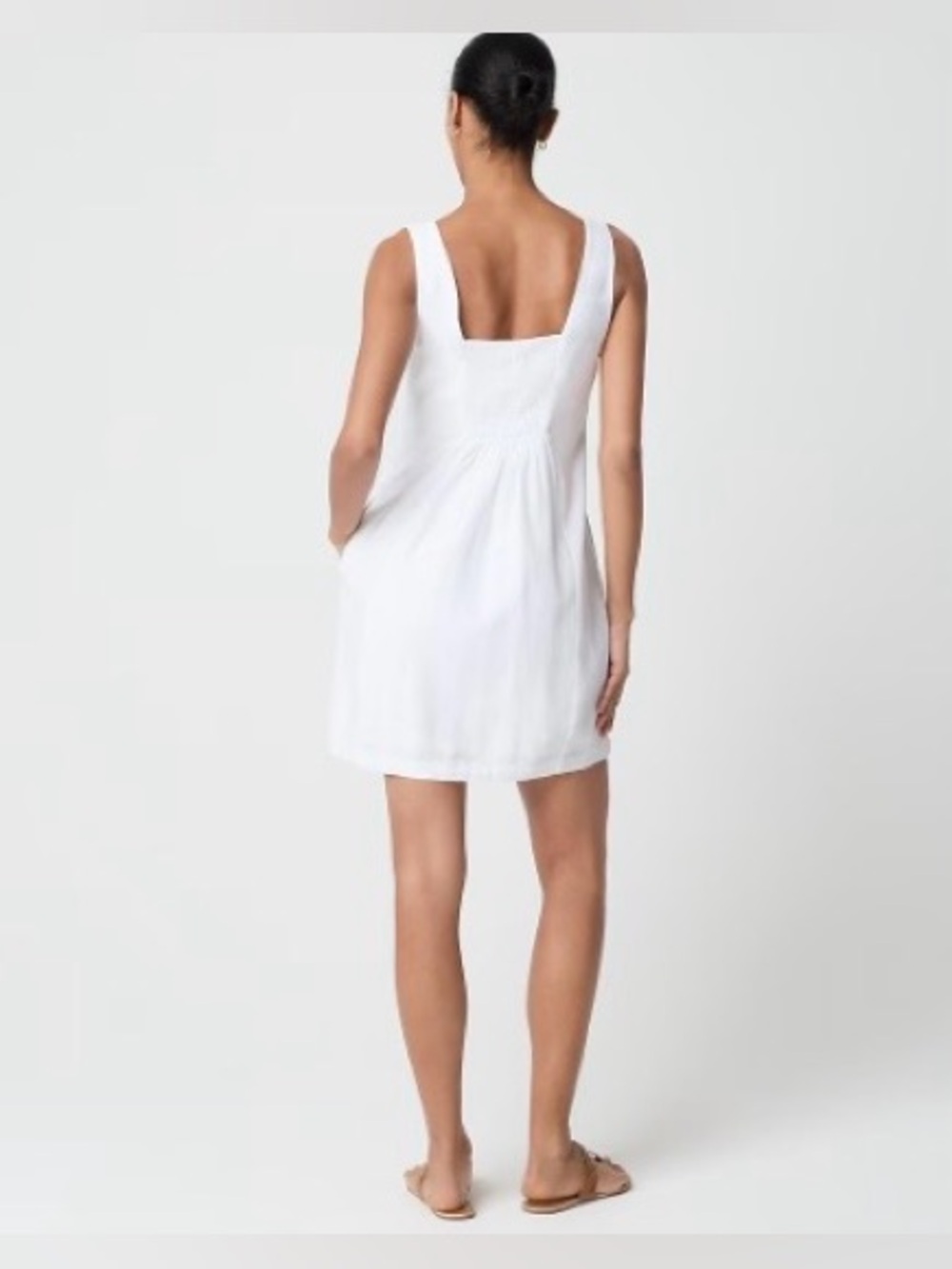 J. Crew Factory Linen Blend Square neck Shift Dress - Picture 7 of 10
